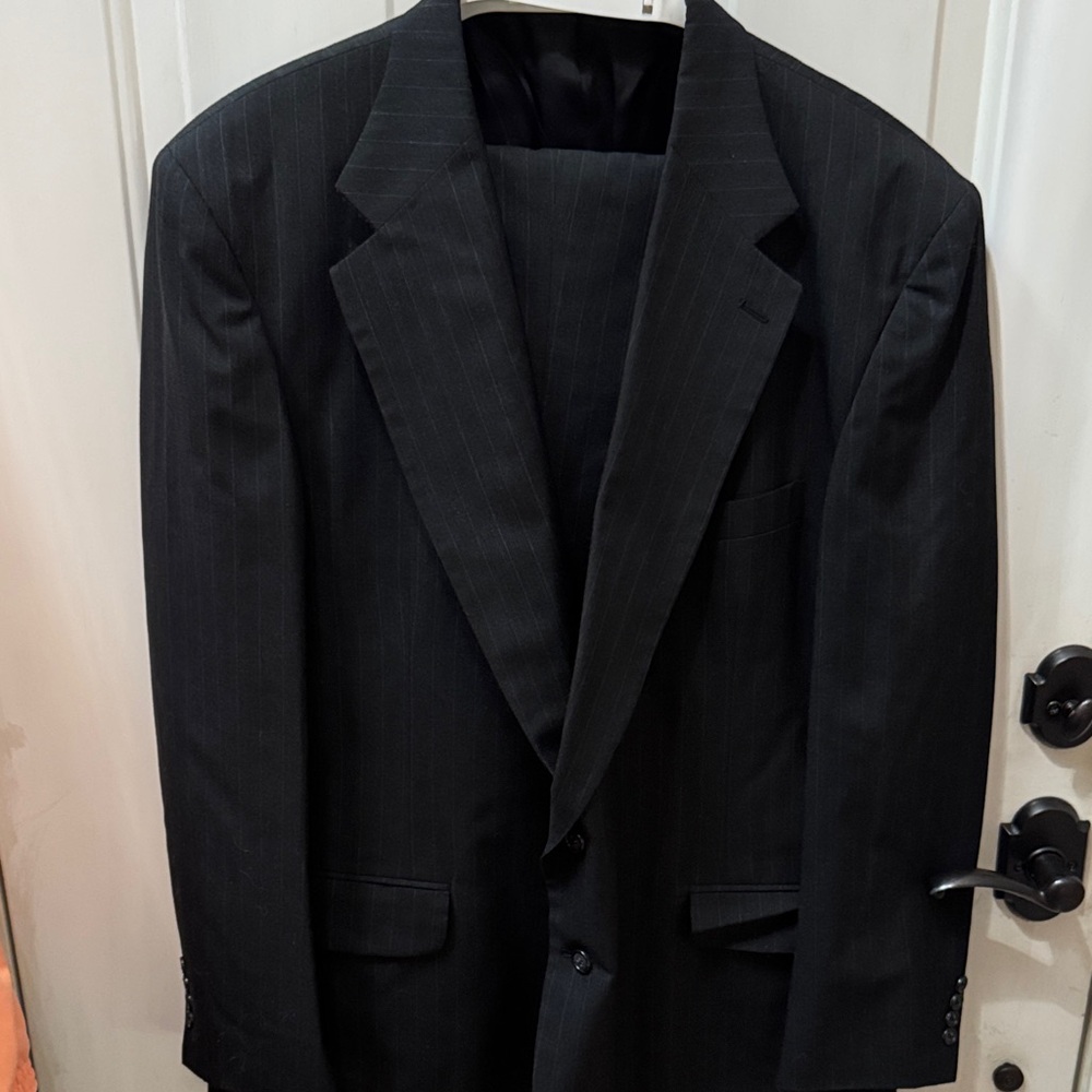 Barrington Black Suit with Pinstripes